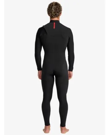 Hombre con traje de surf con cremallera en el pecho Quiksilver Highline 4/3mm Negro