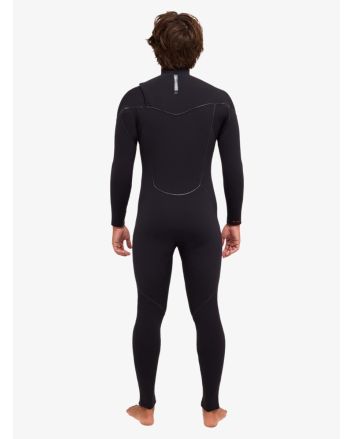 Hombre con Quiksilver Marathon Sessions 4/3mm Chest Zip traje de neopreno negro 