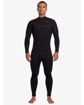 Hombre con traje de surf con cremallera en el pecho Quiksilver Marathon Sessions 5/4/3mm Negro