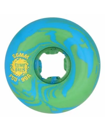 Ruedas Slime Balls Greyson Fletcher Vomit Mini 56mm 99a Green Blue Swirl – rueda de skate ancha con gráfico