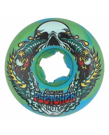 Ruedas Slime Balls Greyson Fletcher Vomit Mini 56mm 99a Green Blue Swirl – rueda de skate ancha con gráfico