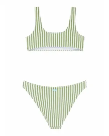 Bikini bralette Bico Active verde a rayas para niña 6-16 años