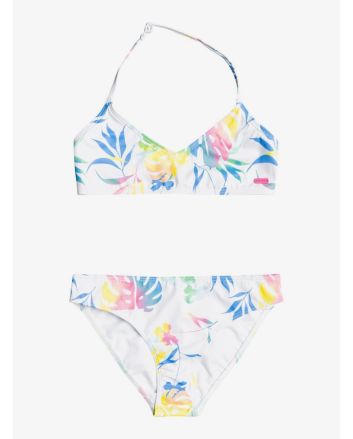 Conjunto de top y braguita de bikini Roxy Good Romance blanco floral para chica 8 a 16 años