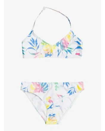 Conjunto de top y braguita de bikini Roxy Good Romance blanco floral para chica 8 a 16 años