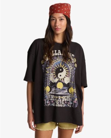 Mujer con Camiseta Billabong Surf Trip Off Black