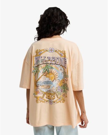 Mujer con Camiseta de manga corta Billabong Waterfall color melocotón