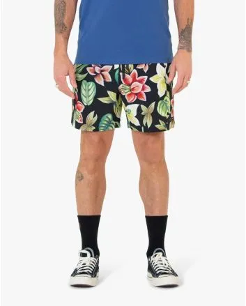 Hombre con Bañador Boardshort Deus Ex Machina Step Off Mesh 17" Negro floral