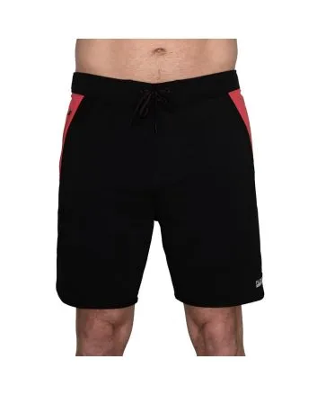 Hombre con bañador Boardshort Florence Marine X Block 17.5" negro y rojo