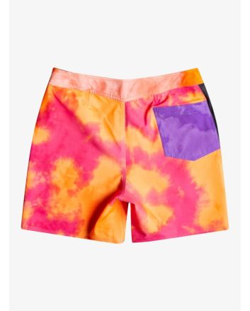 Bañador Boardshort Quiksilver Surfsilk Acid Boy rosa tie dye para niños de 8 a 16 años