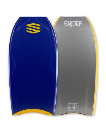 Tabla de Bodyboard Sniper Iconic NRG Moz Series 41" en color amarillo y negro 