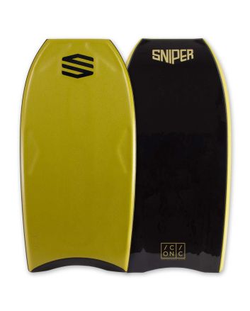 Tabla de Bodyboard Sniper Iconic NRG Moz Series 41" en color amarillo y negro 