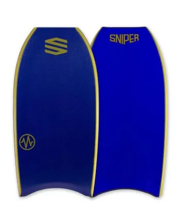 Tabla de bodyboard Sniper Pulse DK PP Elite Series negro con cantos azules 43,5"