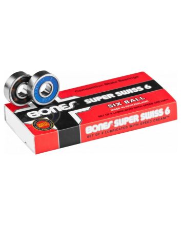 Rodamientos Skate Bones Bearings Super Swiss 6 Ball 8mm 8 Pack