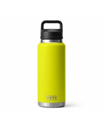 Botella térmica Yeti Rambler 36oz con tapón Chug Cap color Firefly Yellow