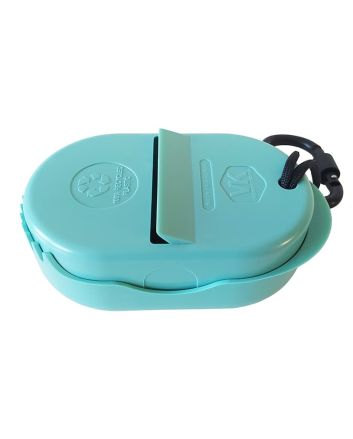 Caja para guardar parafina y llave de quilas con peine y rascador Hypescraper turquesa cerrada