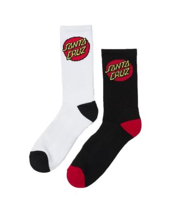 Calcetines Santa Cruz Classic Dot Pack 2 pares blanco y negro para hombre