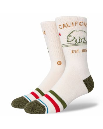 Calcetines Stance California Republic 2 Crew blanco hueso Unisex