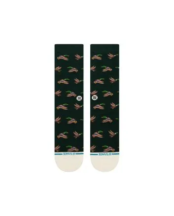Calcetines Stance Huntin Crew verde pino con estampado de patos Unisex