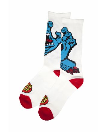Calcetines Santa Cruz Screaming Hand blancos para hombre