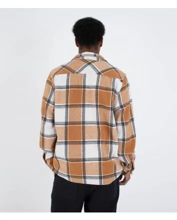 Hombre con camisa de franela Hurley Ranger marrón a cuadros 