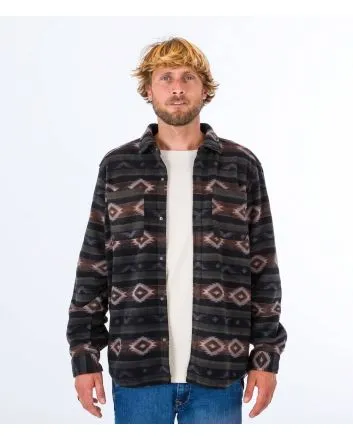Hombre con Camisa polar de manga larga Hurley Santa Cruz Windchill negra