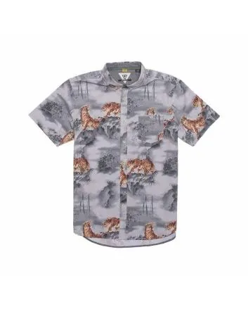 Camisa de manga corta Vissla Misty Mountain Gris para hombre