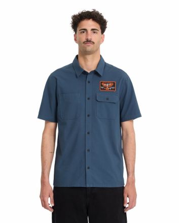 Hombre con camisa de manga corta Volcom Slab City azul