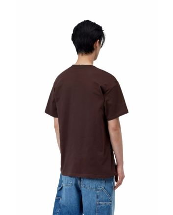 Hombre con Camiseta de manga corta Carhartt WIP Chase Marrón Palisandro-Dorado