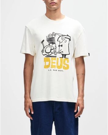 Hombre con Camiseta Deus Ex Machina Erasarolgy Blanca