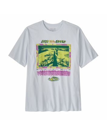 Camiseta Patagonia Run Like Roots Responsibili-Tee Blanca para hombre