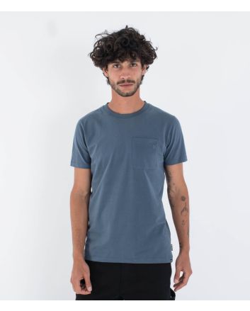 Hombre con Camiseta de manga corta con bolsillo Hurley Low Tide Pocket Azul Submarine