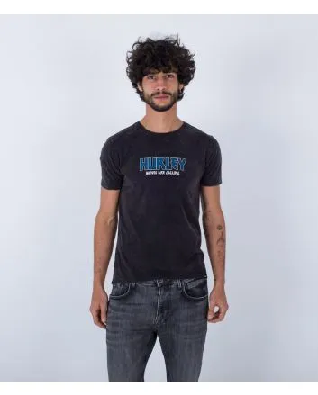 Hombre con camiseta de manga corta Hurley Oceancare Tour negra 