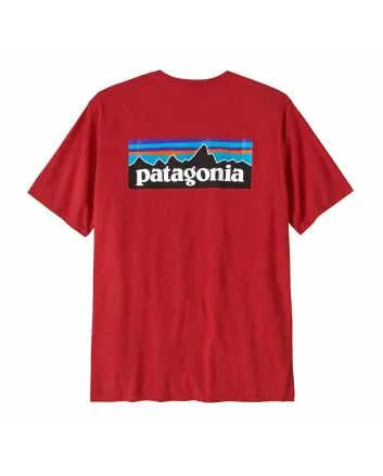 Camiseta de manga corta Patagonia M's P-6 Logo Responsibili-Tee Rojo Amanita para hombre