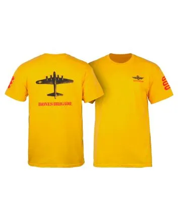 Camiseta de manga corta Powell Peralta Bones Brigade Bomber Amarilla para hombre