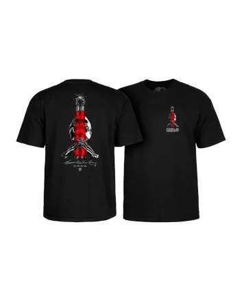 Camiseta de manga corta Powell Peralta x Bruce Lee Skull & Nunchucks Negra para hombre