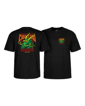 Camiseta de manga corta Powell Peralta Steve Caballero Street Dragon Negra para hombre