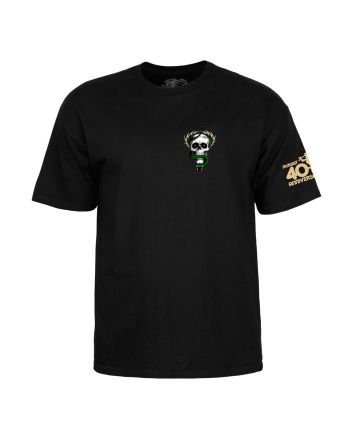 Camiseta de manga corta Powell Peralta Mike McGill Skull & Snake 40th Anniversary Negra para hombre