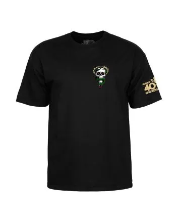 Camiseta de manga corta Powell Peralta Mike McGill Skull & Snake 40th Anniversary Negra para hombre