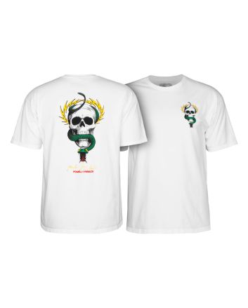 Camiseta de manga corta Powell Peralta Mike McGill Skull and Snake Blanca para hombre