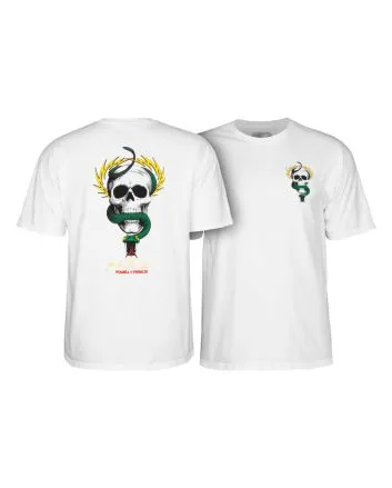 Camiseta de manga corta Powell Peralta Mike McGill Skull and Snake Blanca para hombre