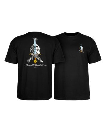 Camiseta de manga corta Powell Peralta Skull and Sword Negra para hombre