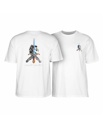 Camiseta de manga corta Powell Peralta Skull and Sword blanca para hombre