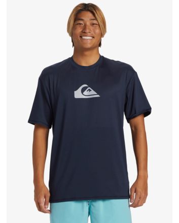 Hombre con camiseta anti-abrasión Quiksilver Everyday con protección solar UPF 50 Azul Marino Oscuro 