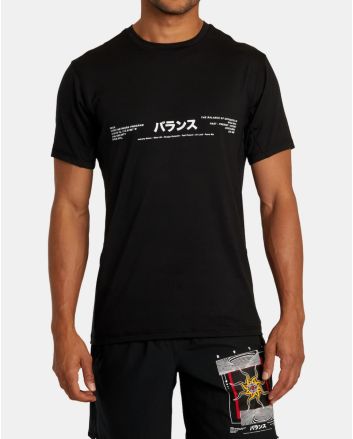 Hombre con Camiseta deportiva transpirable de manga corta RVCA Kelsey Niziolek Vent Negra