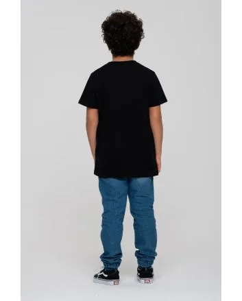Niño con camiseta de manga corta Santa Cruz Flamed Not a Dot Front negra