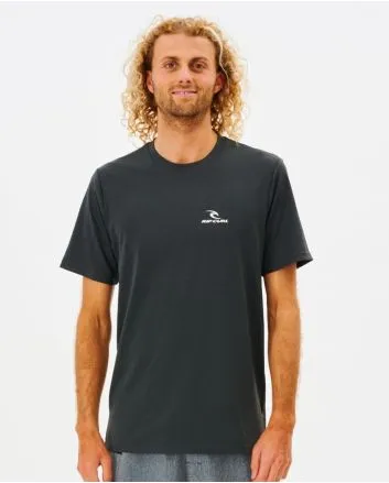 Hombre con Camiseta técnica de protección solar de manga corta Rip Curl Search Series UV negra