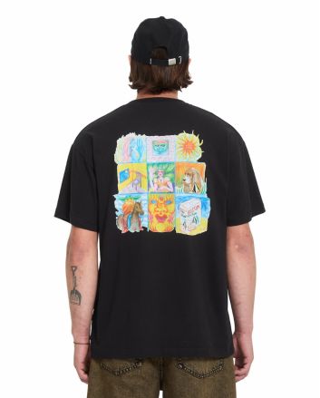 Hombre con camiseta Volcom Double Fantasy Negra