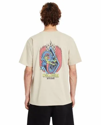 Hombre con camiseta de manga corta Volcom Draggin Stone Light Khaki