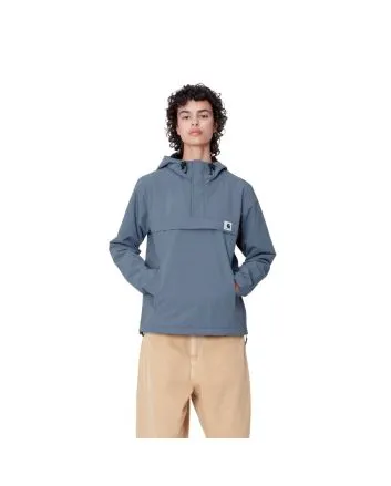 Mujer con Chaqueta Cortavientos Impermeable Carhartt WIP W' Nimbus Pullover Winter Azul Positano