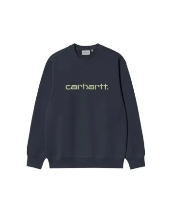 Sudadera Carhartt WIP Carhartt Sweatshirt azul marino con logo verde para hombre